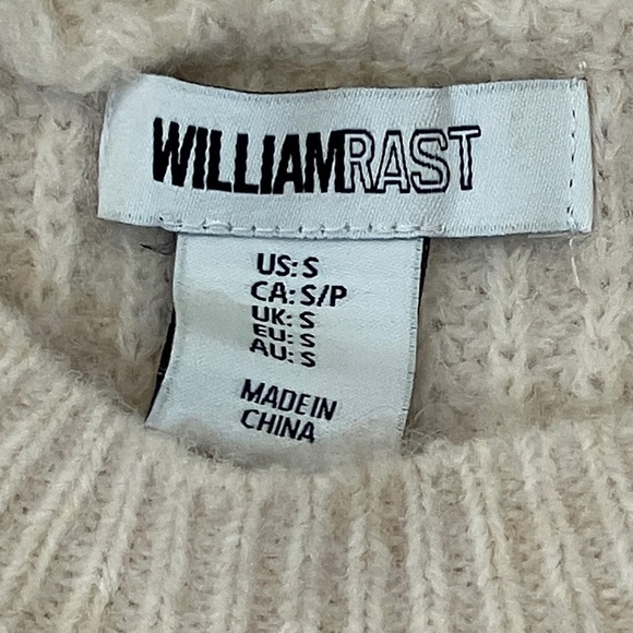 William Rast women’s small Cream with red stripes chunky Knit WOOL blend Sweater - Picture 2 of 13